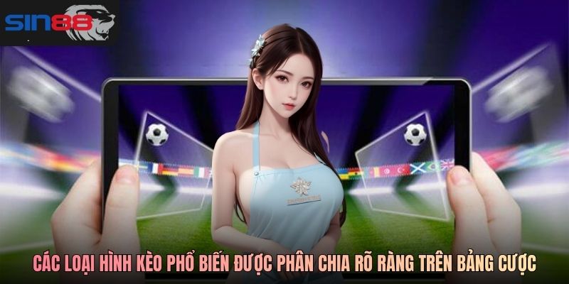 Các loại hình kèo phổ biến được phân chia rõ ràng trên bảng cược