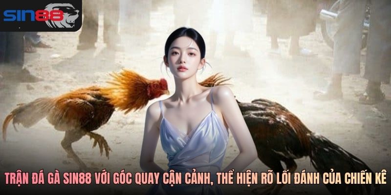 Trận đá gà SIN88 với góc quay cận cảnh, thể hiện rõ lối đánh của chiến kê